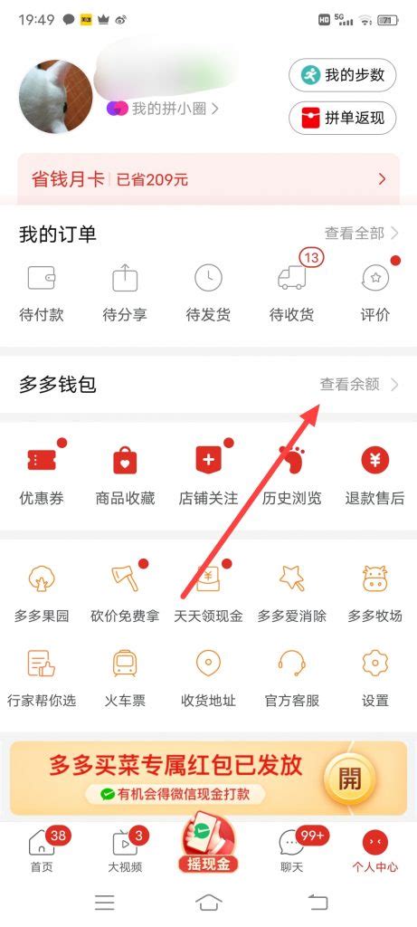 如何在拼多多App的多多钱包中查看交易记录 3