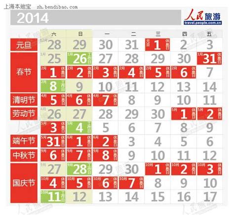 2014年节假日休闲指南：全年度放假安排一览 3