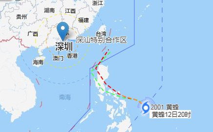 1号台风黄蜂的详细生成及移动路径图 2