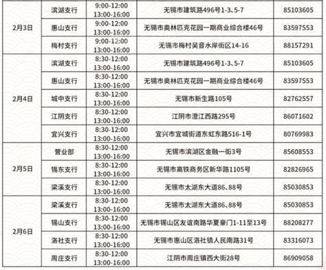 无锡五一假期中国银行营业时间安排 3
