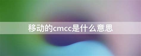 揭秘！CMCC究竟是什么意思？ 4