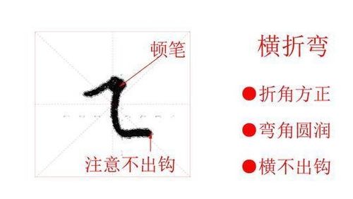 揭秘！横折弯钩在田字格中的完美书写技巧 3