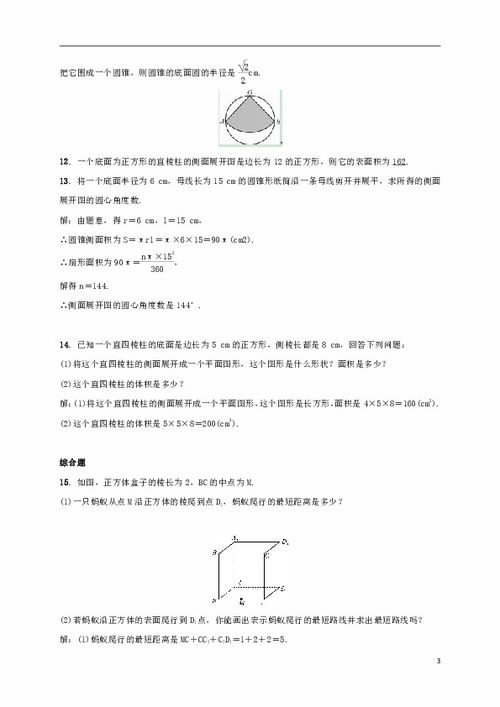 四棱柱侧面展开图的形状揭秘 1