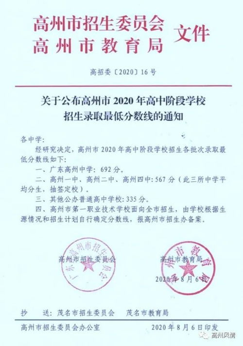 2023年高州中学录取分数线揭晓：你达标了吗？ 2