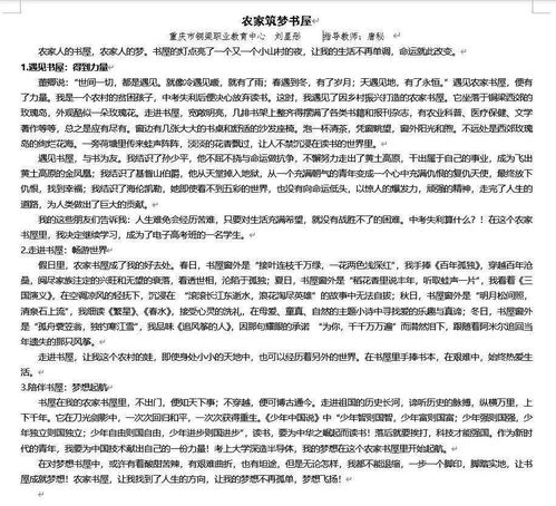 撰写《我的书屋，我的梦想篇章》内容指南 3