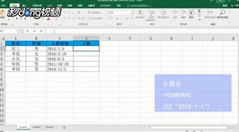 Excel技巧：轻松计算工龄或年龄，揭秘YEARFRAC函数的妙用 3
