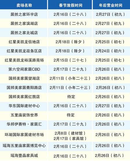 宜家家居门店营业时间一览 5