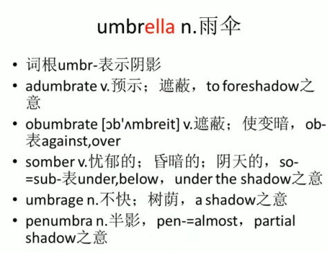 Meaning of the English Word 'Umbrella 4