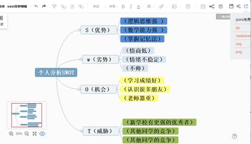 SWOT分析图定义及思维导图绘制方法 4