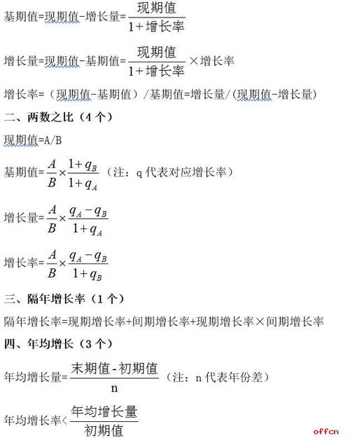 资料分析常用公式有哪些汇总？ 2