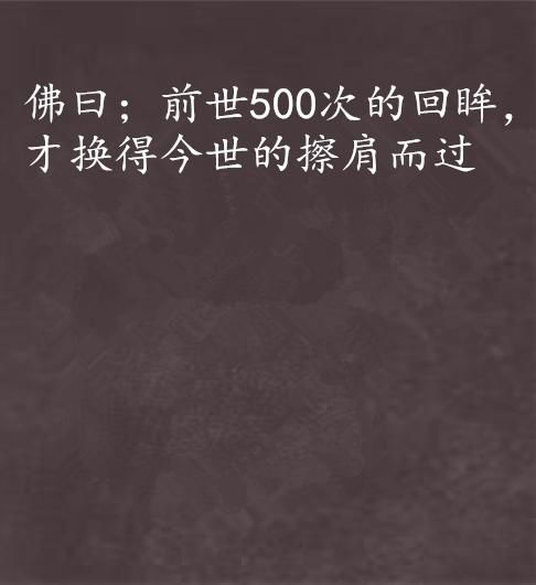 五百次回眸，只为今生一瞬擦肩 2