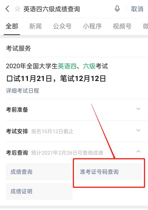 如何查询四六级考试准考证号？ 4