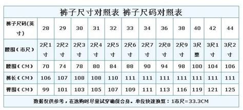 腰围尺码精准换算指南：轻松选对裤子码数 3