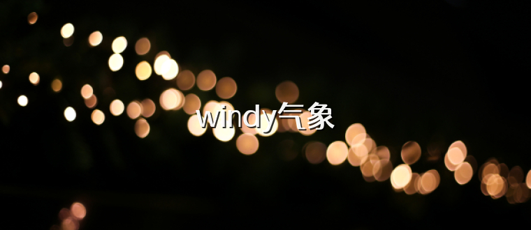 windy气象